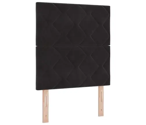 Led Box Spring Gulta Ar Matraci Melna 80 X 200 Cm Samts Vidaxl