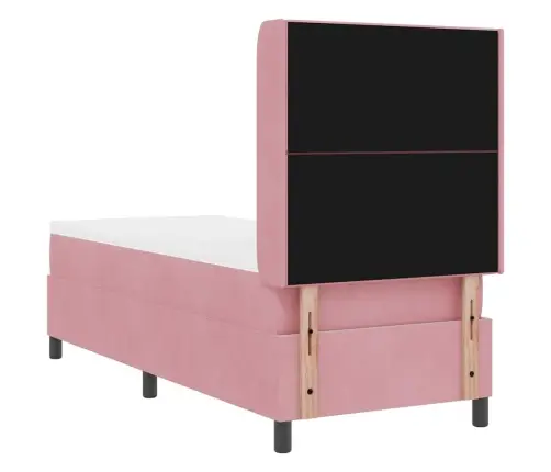 Led Box Spring Gulta Ar Matraci Rozā 80 X 200 Cm Samts Vidaxl