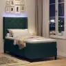 Led Box Spring Gulta Ar Matraci Tumši Zaļš 90 X 190 Cm Samts Vidaxl
