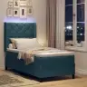 Led Box Spring Gulta Ar Matraci Zila 90 X 200 Cm Samts Vidaxl
