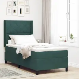 Kastītes Atsperu Gulta Tumši Zaļš 100 X 200 Cm Samts Vidaxl Kastītes Atsperu Gulta Tumši Zaļš 100 X 200 Cm Samts Vidaxl