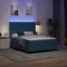 Led Dėžės Spyruoklinė Lova Su Čiužiniu Mėlyna 140 X 200 Cm
