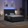 Kaste Ar Matraču Un Led Tumši Pelēks 160X200 Cm Aitā Vidaxl