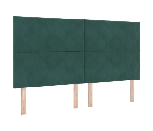Led Kastvedru Voodi Madratsiga Tume Rohelise 180 X 200 Cm Samet