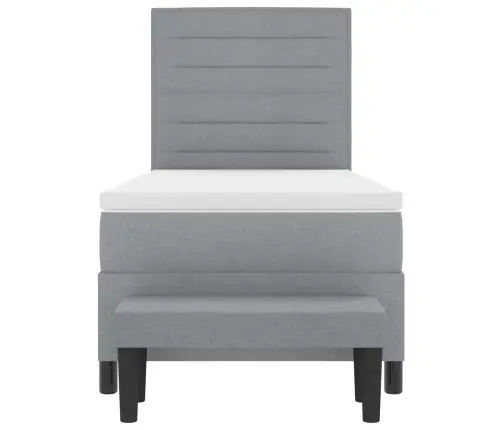 Kastītes Atsperu Gulta Gaiši Pelēks 80 X 200 Cm Audums Vidaxl