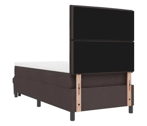 Kastītes Atsperu Gulta Tumši Brūna 80 X 200 Cm Audums Vidaxl