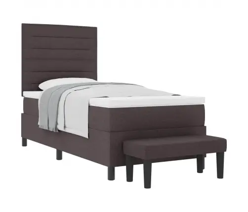 Kastītes Atsperu Gulta Tumši Brūna 80 X 200 Cm Audums Vidaxl