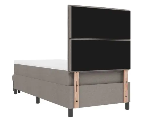 Kastītes Atsperu Gulta Ar Matraci Pelēkbrūna 80 X 200 Cm Audums Vidaxl