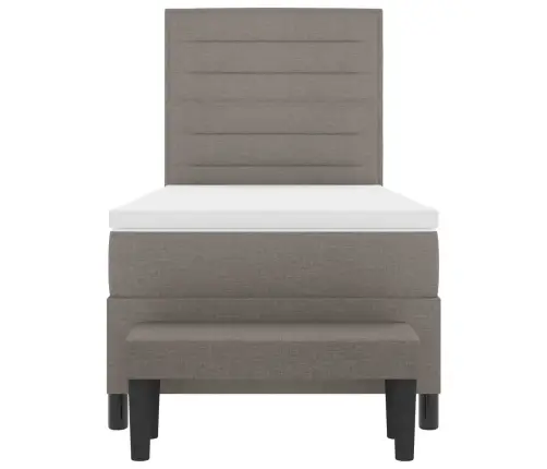 Kastītes Atsperu Gulta Ar Matraci Pelēkbrūna 80 X 200 Cm Audums Vidaxl