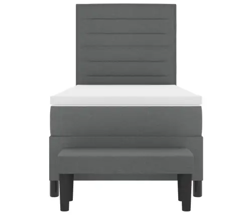 Kastītes Atsperu Gulta Tumši Pelēks 90 X 190 Cm Audums Vidaxl