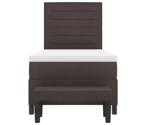 Kastītes Atsperu Gulta Tumši Brūna 90 X 200 Cm Audums Vidaxl