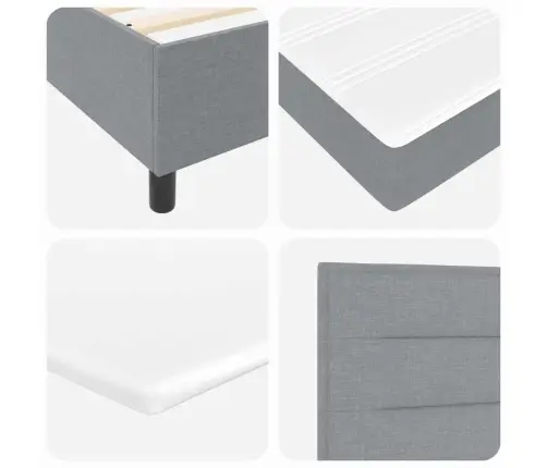 Kastītes Atsperu Gulta Gaiši Pelēks 100 X 200 Cm Audums Vidaxl