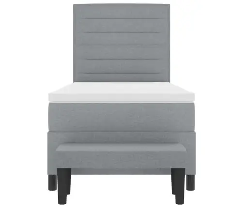 Kastītes Atsperu Gulta Gaiši Pelēks 100 X 200 Cm Audums Vidaxl