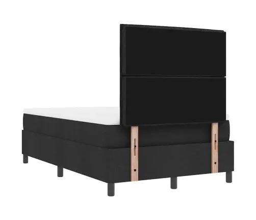 Kastveida Gulta Ar Matraci Un Soli Melns 120X200 Cm Audums Vidaxl