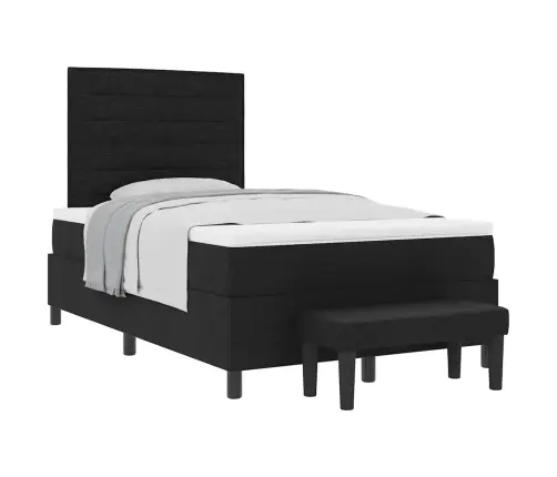 Kastveida Gulta Ar Matraci Un Soli Melns 120X200 Cm Audums Vidaxl