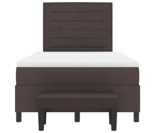 Kastītes Atsperu Gulta Tumši Brūna 120 X 200 Cm Audums Vidaxl