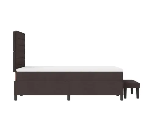 Kastītes Atsperu Gulta Tumši Brūna 120 X 200 Cm Audums Vidaxl