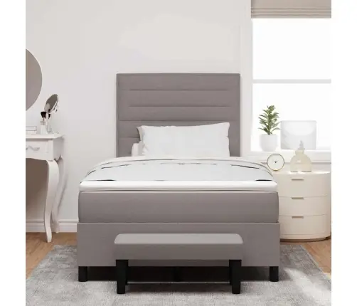 Kastītes Atsperu Gulta Pelēkbrūna 120 X 200 Cm Audums Vidaxl