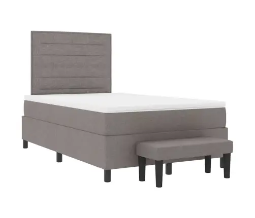 Kastītes Atsperu Gulta Pelēkbrūna 120 X 200 Cm Audums Vidaxl