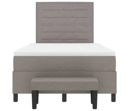 Kastītes Atsperu Gulta Pelēkbrūna 120 X 200 Cm Audums Vidaxl