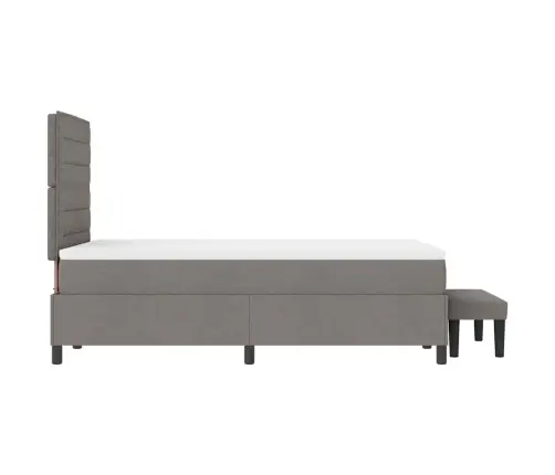 Kastītes Atsperu Gulta Pelēkbrūna 120 X 200 Cm Audums Vidaxl