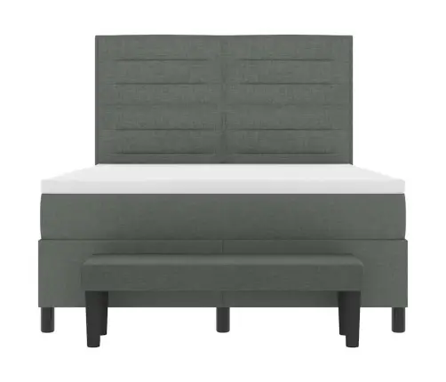 Kastītes Atsperu Gulta Tumši Pelēks 140 X 190 Cm Audums Vidaxl