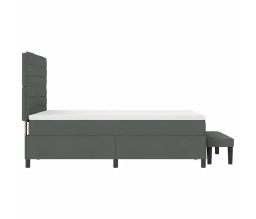 Kastītes Atsperu Gulta Tumši Pelēks 140 X 190 Cm Audums Vidaxl