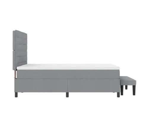 Kastītes Atsperu Gulta Gaiši Pelēks 140 X 200 Cm Audums Vidaxl