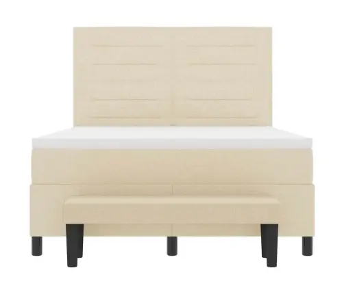 Kiemas Lova Su Čiužiniu Kreminė 140 X 200 Cm Audinys