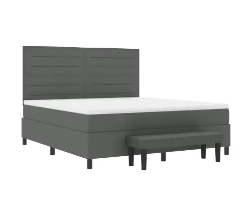 Kastītes Atsperu Gulta Tumši Pelēks 180 X 200 Cm Audums Vidaxl