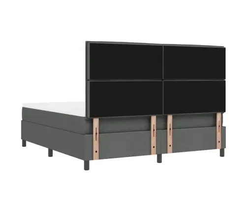 Kastītes Atsperu Gulta Tumši Pelēks 180 X 200 Cm Audums Vidaxl