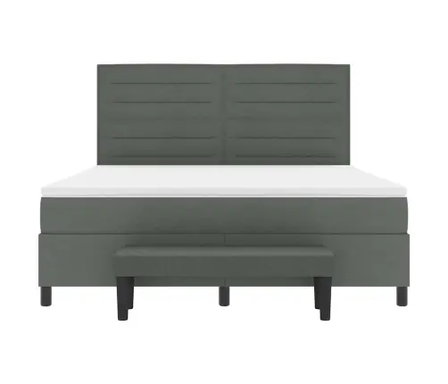 Kastītes Atsperu Gulta Tumši Pelēks 180 X 200 Cm Audums Vidaxl