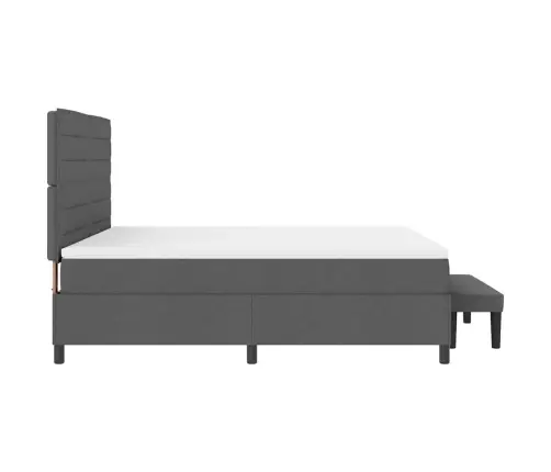 Kastītes Atsperu Gulta Tumši Pelēks 180 X 200 Cm Audums Vidaxl