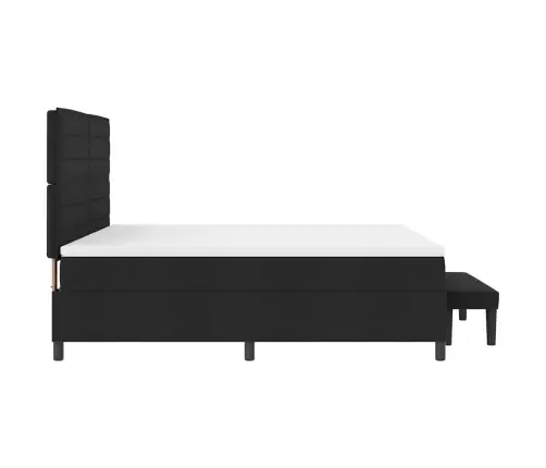 Kastītes Atsperu Gulta Ar Matraci Melna 180 X 200 Cm Audums Vidaxl