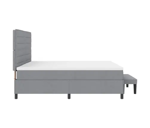 Kastītes Atsperu Gulta Gaiši Pelēks 200 X 200 Cm Audums Vidaxl