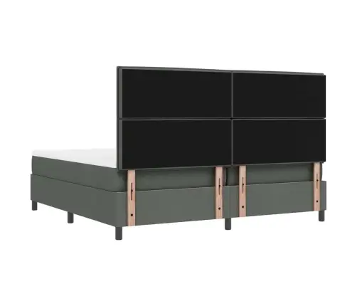 Kastītes Atsperu Gulta Tumši Pelēks 200 X 200 Cm Audums Vidaxl