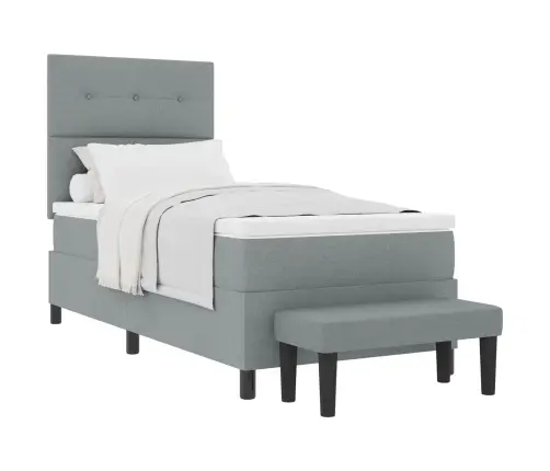 Kastītes Atsperu Gulta Gaiši Pelēks 80 X 200 Cm Audums Vidaxl