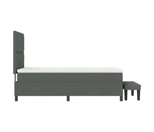 Kiemas Lova Su Čiužiniu Tamsiai Pilka 80 X 200 Cm Audinys