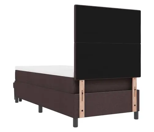 Kiemas Lova Su Čiužiniu Tamsiai Rudas 80 X 200 Cm Audinys