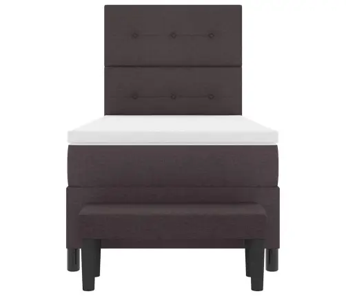 Kiemas Lova Su Čiužiniu Tamsiai Rudas 80 X 200 Cm Audinys