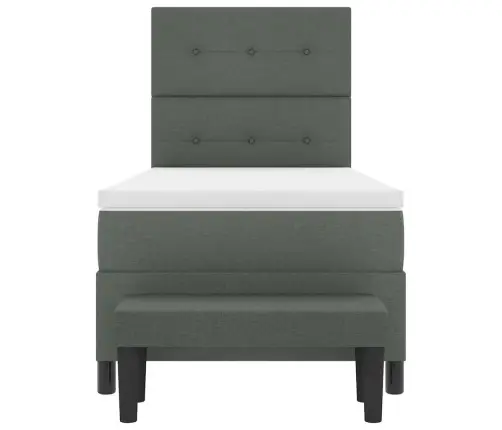 Kiemas Lova Su Čiužiniu Tamsiai Pilka 90 X 190 Cm Audinys