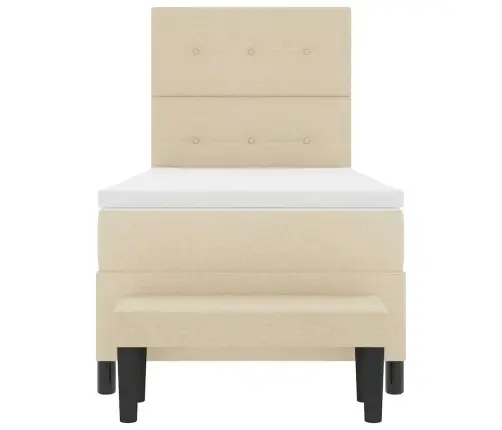 Kiemas Lova Su Čiužiniu Kreminė 90 X 190 Cm Audinys