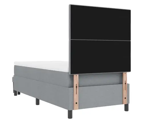 Kiemas Lova Su Čiužiniu Šviesiai Pilka 90 X 200 Cm Audinys