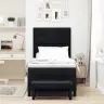 Kastes Atsperu Gulta Ar Matraci Un Sols Melnā 100X200 Cm Audumā Vidaxl