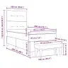 Kastes Atsperu Gulta Ar Matraci Un Sols Melnā 100X200 Cm Audumā Vidaxl