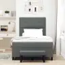 Kastītes Pavasara Gulta Ar Matrača Un Soli Tumšs Pelēks 120X190 Cm Audums Vidaxl