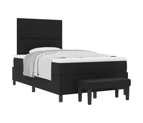 Ota Gulta Ar Matraci Un Soli Melnā 120X190 Cm Audumā Vidaxl