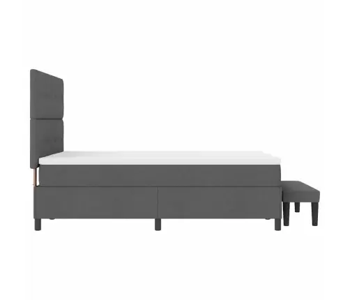 Kastītes Atsperu Gulta Tumši Pelēks 140 X 200 Cm Audums Vidaxl