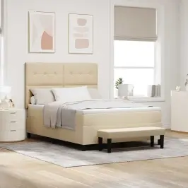 Kastītes Atsperu Gulta Ar Matraci Krēmkrāsa 140 X 200 Cm Audums Vidaxl Kastītes Atsperu Gulta Ar Matraci Krēmkrāsa 140 X 200 Cm Audums Vidaxl