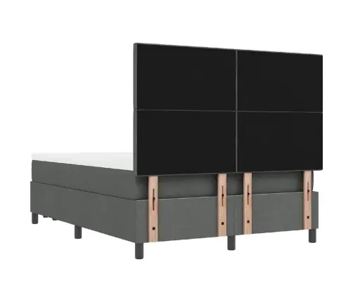 Kastītes Atsperu Gulta Tumši Pelēks 160 X 200 Cm Audums Vidaxl